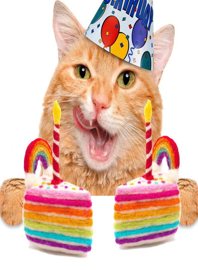 Glaciart One Wool Cat Birthday Cake Toy – Handmade Plush Catnip Design, Interactive Play for Indoor Cats, for Kittens & Cat Lovers - Image 4
